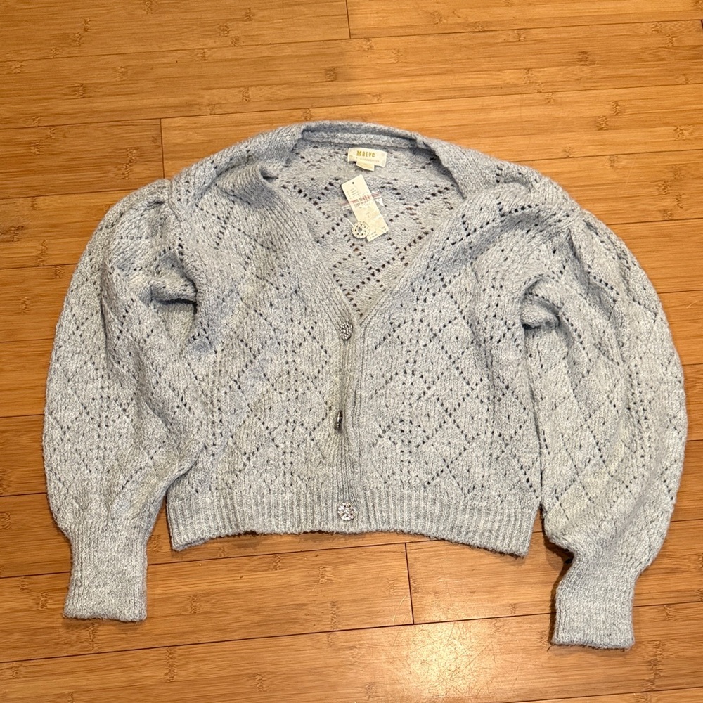 Maeve Light Grey Knit Cardigan - Picture 1 of 6